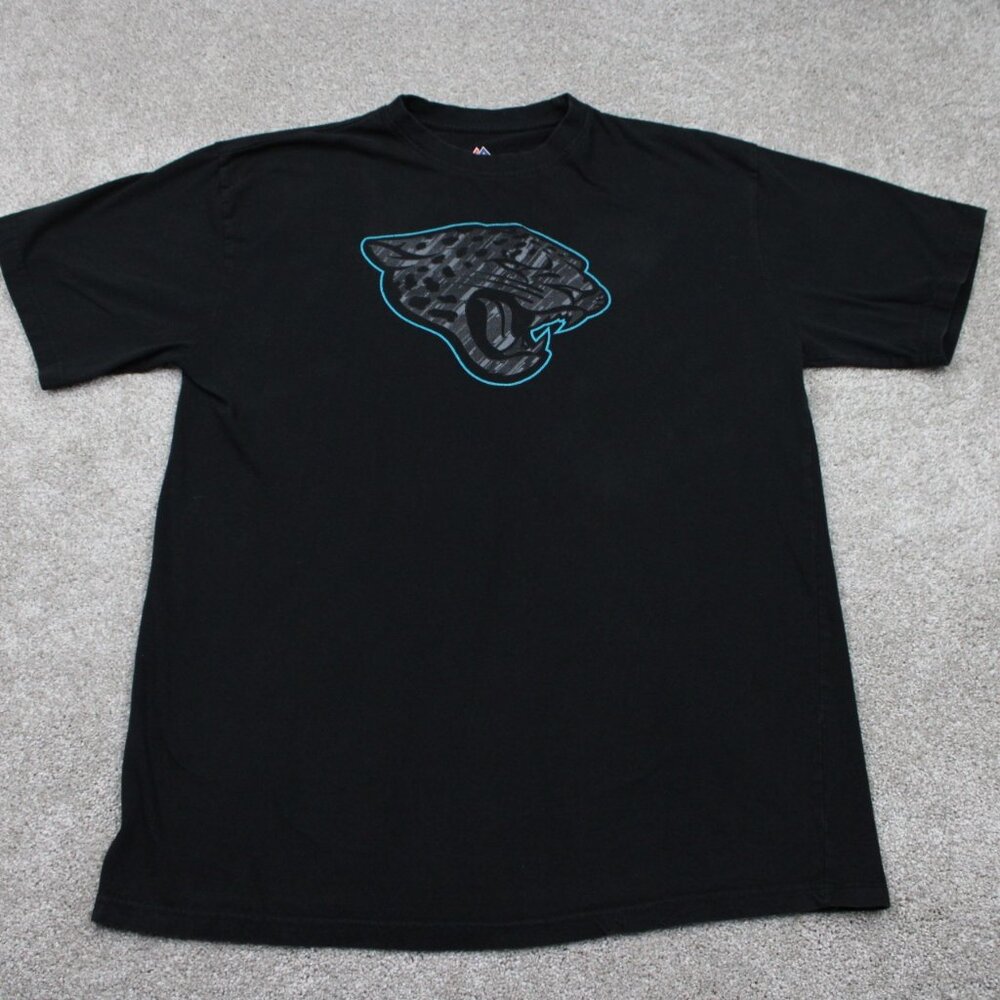 Jacksonville Jaguars Shirt Mens XLT XL-Tall Black Majestic Cotton‎ S/S Pullover